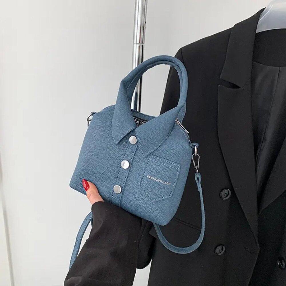 🔥Blue Trendy Stylish Shirt-Inspired Handbag or Shoulder Bag w/Adjustable strap - Picture 10 of 10